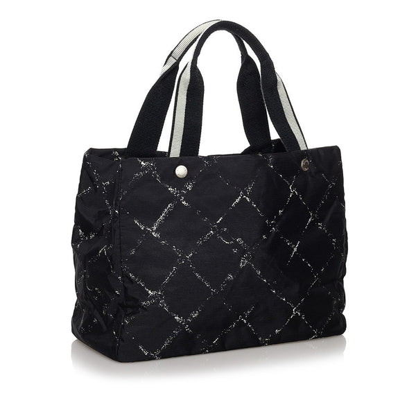 シャネル 旧 トラベルライン ブラック ナイロン トートバッグ レディース CHANEL 【中古】