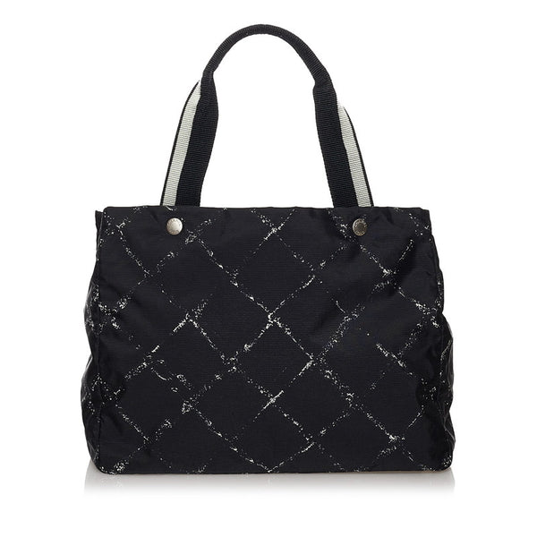 シャネル 旧 トラベルライン ブラック ナイロン トートバッグ レディース CHANEL 【中古】
