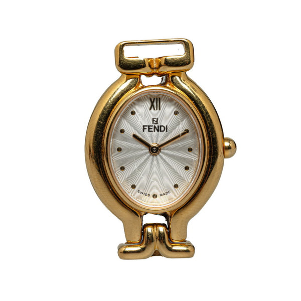 フェンディ チェンジベルト 全5色 腕時計 640L クオーツ シルバー文字盤 メッキ レザー レディース FENDI 【中古】