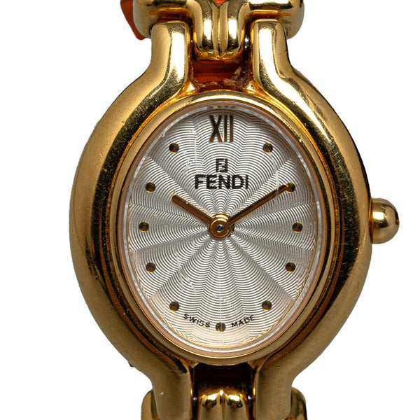フェンディ チェンジベルト 全5色 腕時計 640L クオーツ シルバー文字盤 メッキ レザー レディース FENDI 【中古】