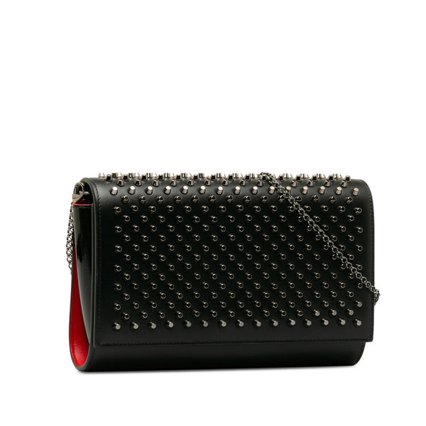 クリスチャンルブタン パロマ クラッチ スタッズ チェーン ショルダーバッグ  3175013 ブラック レッド レザー レディース Christian Louboutin 【中古】