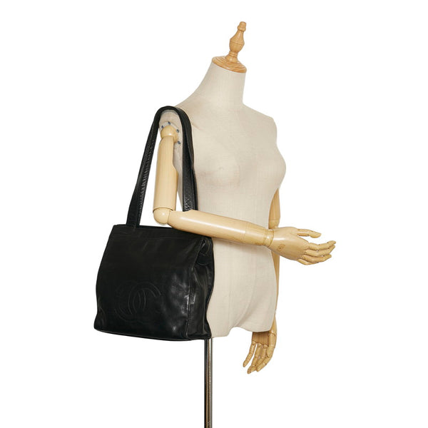 シャネル ココマーク ショルダーバッグ トートバッグ ブラック レザー レディース CHANEL 【中古】
