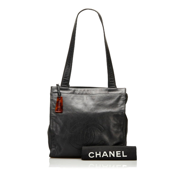 シャネル ココマーク ショルダーバッグ トートバッグ ブラック レザー レディース CHANEL 【中古】