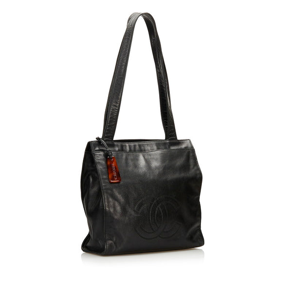 シャネル ココマーク ショルダーバッグ トートバッグ ブラック レザー レディース CHANEL 【中古】