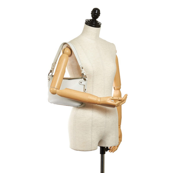 サルヴァトーレフェラガモ ガンチーニ ミニハンドバッグ AU-21 7985 ホワイト レザー レディース Salvatore Ferragamo 【中古】