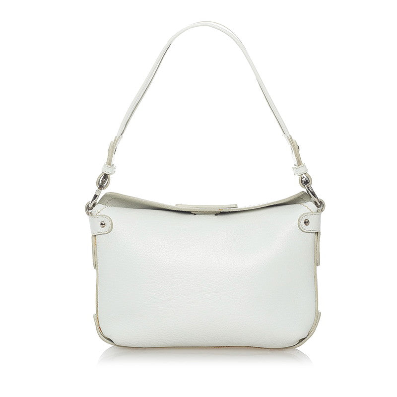 サルヴァトーレフェラガモ ガンチーニ ミニハンドバッグ AU-21 7985 ホワイト レザー レディース Salvatore Ferragamo 【中古】