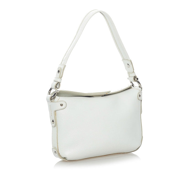 サルヴァトーレフェラガモ ガンチーニ ミニハンドバッグ AU-21 7985 ホワイト レザー レディース Salvatore Ferragamo 【中古】