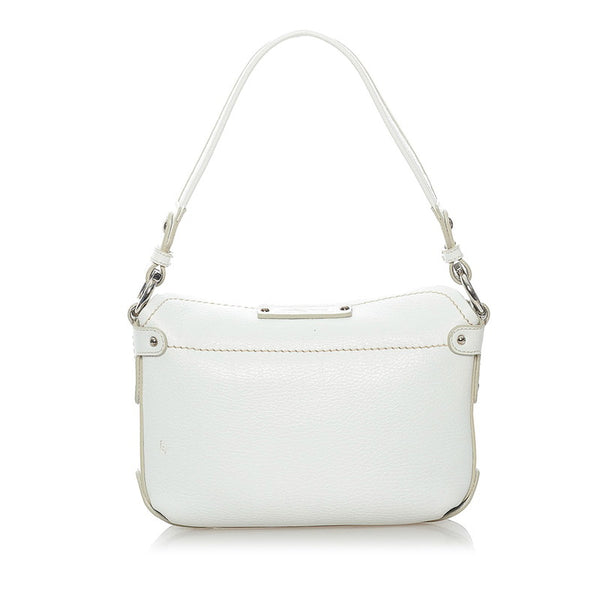 サルヴァトーレフェラガモ ガンチーニ ミニハンドバッグ AU-21 7985 ホワイト レザー レディース Salvatore Ferragamo 【中古】