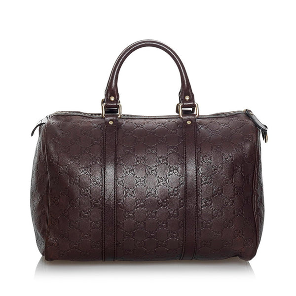 グッチ グッチシマ ハンドバッグ ミニボストン 193603 ブラウン レザー レディース GUCCI 【中古】