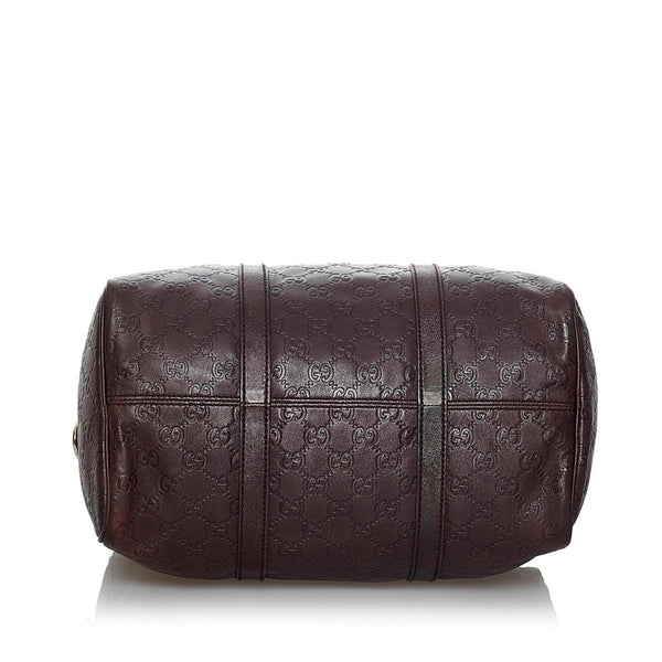 グッチ グッチシマ ハンドバッグ ミニボストン 193603 ブラウン レザー レディース GUCCI 【中古】