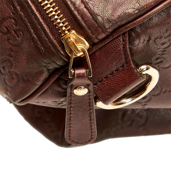 グッチ グッチシマ ハンドバッグ ミニボストン 193603 ブラウン レザー レディース GUCCI 【中古】