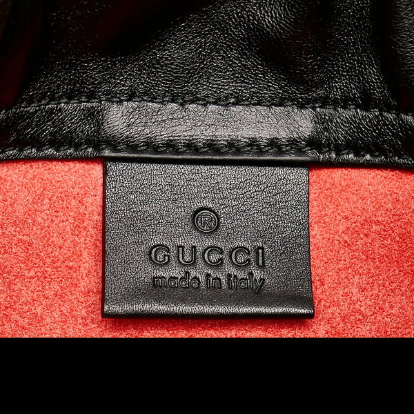 グッチ ドローストリング ロゴ ナップサック リュックサック 516639 レッド レザー レディース GUCCI 【中古】