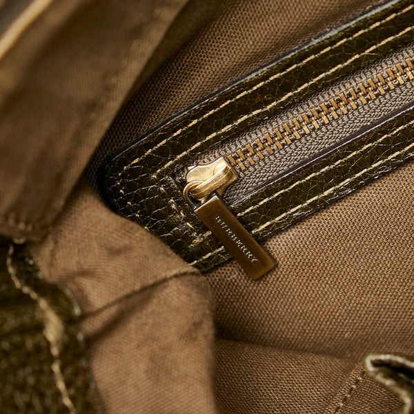 バーバリー 斜めがけ ショルダー カーキ レザー レディース BURBERRY 【中古】
