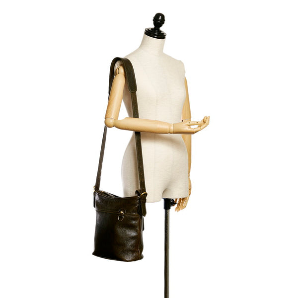 バーバリー 斜めがけ ショルダー カーキ レザー レディース BURBERRY 【中古】