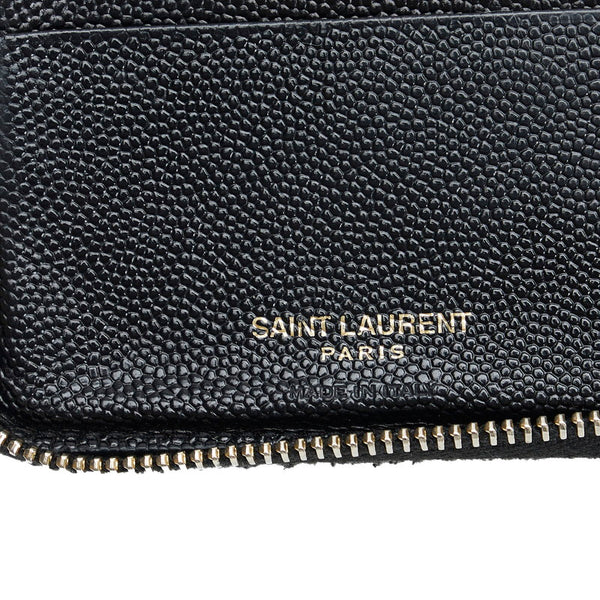 サンローラン YSLロゴ キルティング 二つ折り財布 ブラック レザー レディース SAINT LAURENT 【中古】
