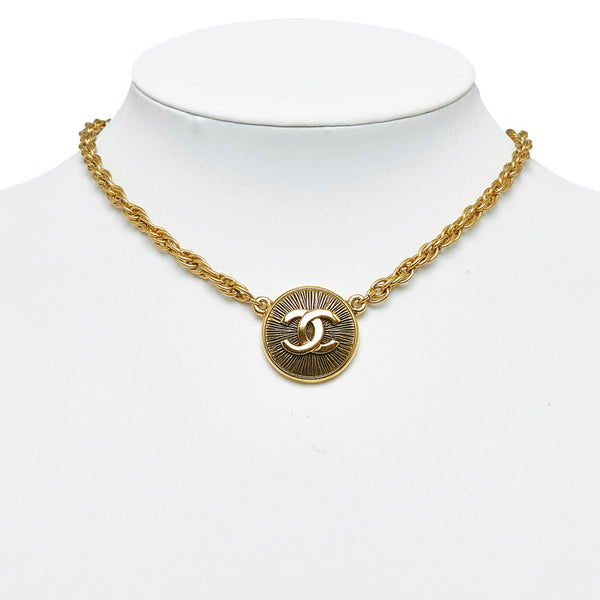 シャネル ヴィンテージ ココマーク ラウンド ネックレス ゴールド メッキ レディース CHANEL 【中古】
