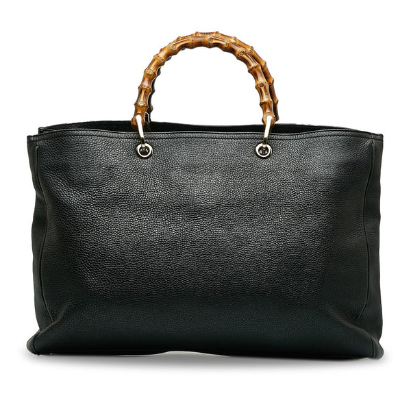 グッチ バンブー ハンドバッグ トートバッグ 323658 ブラック レザー レディース GUCCI 【中古】