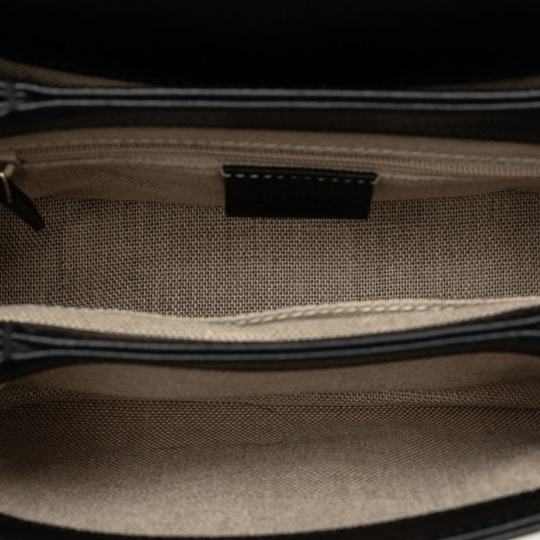 グッチ インターロッキングG チェーン ショルダーバッグ 607720 ブラック レザー レディース GUCCI 【中古】