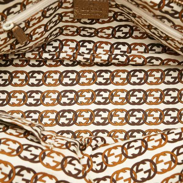 グッチ GGキャンバス プリンシー シェリーライン ハンドバッグ 161720 ベージュ ゴールド キャンバス レザー レディース GUCCI 【中古】