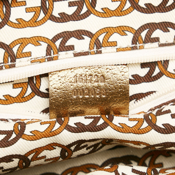 グッチ GGキャンバス プリンシー シェリーライン ハンドバッグ 161720 ベージュ ゴールド キャンバス レザー レディース GUCCI 【中古】