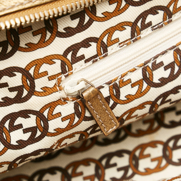 グッチ GGキャンバス プリンシー シェリーライン ハンドバッグ 161720 ベージュ ゴールド キャンバス レザー レディース GUCCI 【中古】