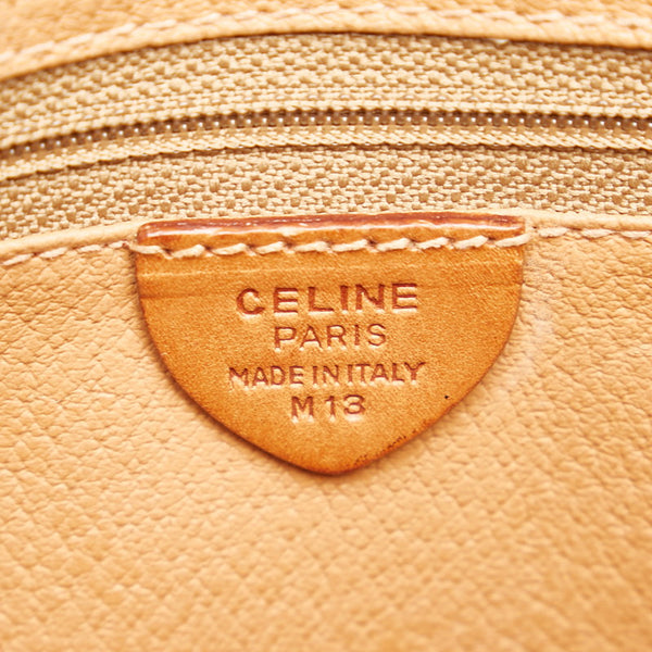 セリーヌ マカダム 斜め掛け ショルダーバッグ ブラウン PVC レザー レディース CELINE 【中古】