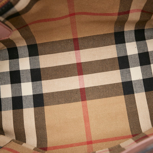 バーバリー ノバチェック ピンク レザー ハンドバッグ ショルダーバッグ 2WAY レディース BURBERRY 【中古】