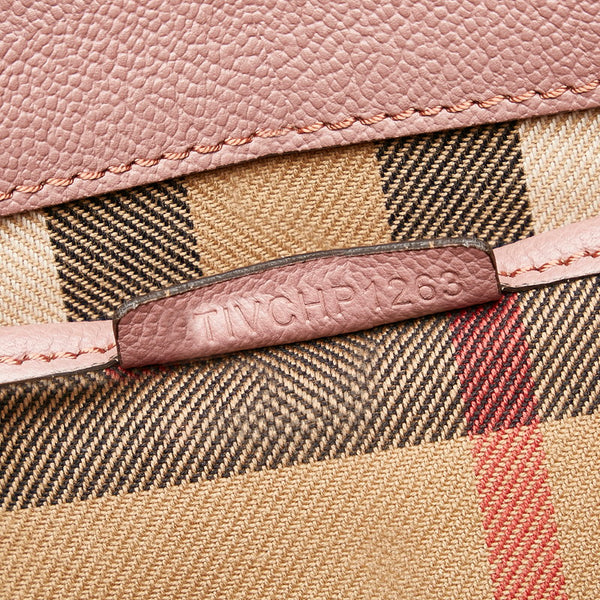 バーバリー ノバチェック ピンク レザー ハンドバッグ ショルダーバッグ 2WAY レディース BURBERRY 【中古】