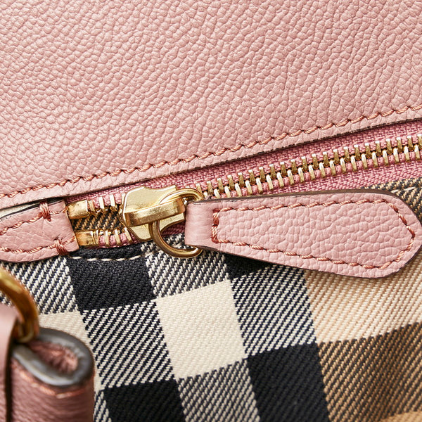 バーバリー ノバチェック ピンク レザー ハンドバッグ ショルダーバッグ 2WAY レディース BURBERRY 【中古】