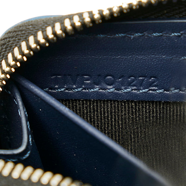 バーバリー コインケース  チェーンウォレット ブルー レザー レディース BURBERRY 【中古】