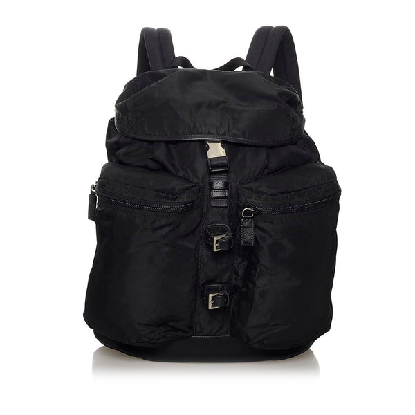 プラダ ポコノ ブラック ナイロン レザー リュック・デイパック レディース PRADA 【中古】