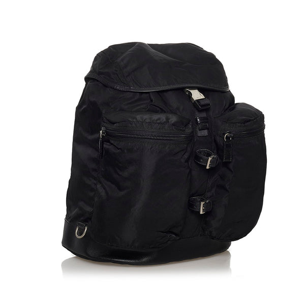 プラダ ポコノ ブラック ナイロン レザー リュック・デイパック レディース PRADA 【中古】