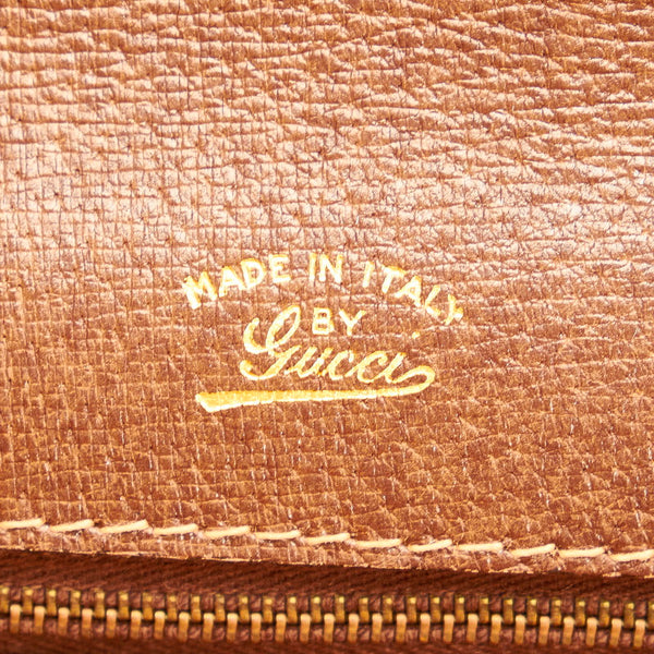 グッチ ドキュメントケース クラッチバッグ ブラウン レザー メンズ GUCCI 【中古】