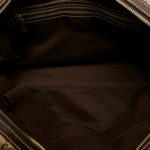 グッチ GGキャンバス ハンドバッグ トートバッグ 154180 ブラウン キャンバス レザー レディース GUCCI 【中古】