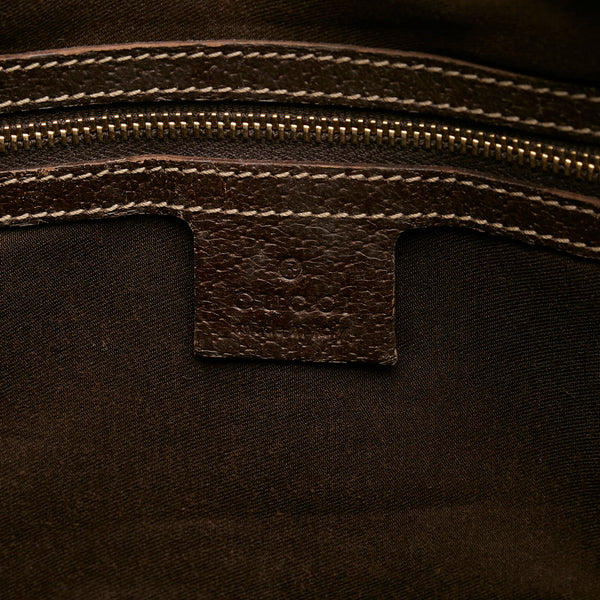 グッチ GGキャンバス ハンドバッグ トートバッグ 154180 ブラウン キャンバス レザー レディース GUCCI 【中古】