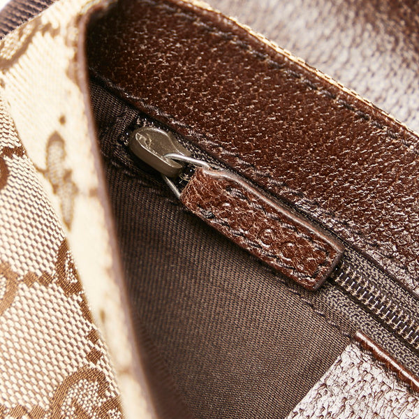 グッチ GGキャンバス ショルダーバッグ 131236 ベージュ ブラウン キャンバス レザー レディース GUCCI 【中古】