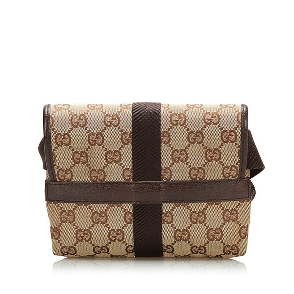 グッチ GGキャンバス ショルダーバッグ 131236 ベージュ ブラウン キャンバス レザー レディース GUCCI 【中古】