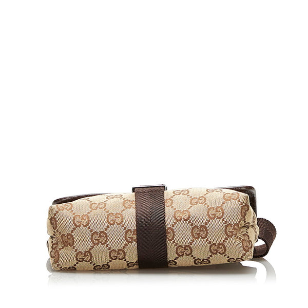 グッチ GGキャンバス ショルダーバッグ 131236 ベージュ ブラウン キャンバス レザー レディース GUCCI 【中古】