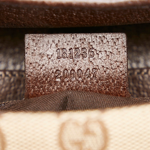 グッチ GGキャンバス ショルダーバッグ 131236 ベージュ ブラウン キャンバス レザー レディース GUCCI 【中古】
