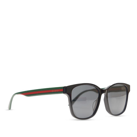 グッチ シェリーライン ウェリントン型 サングラス GG0417SK ブラック プラスチック レディース GUCCI 【中古】