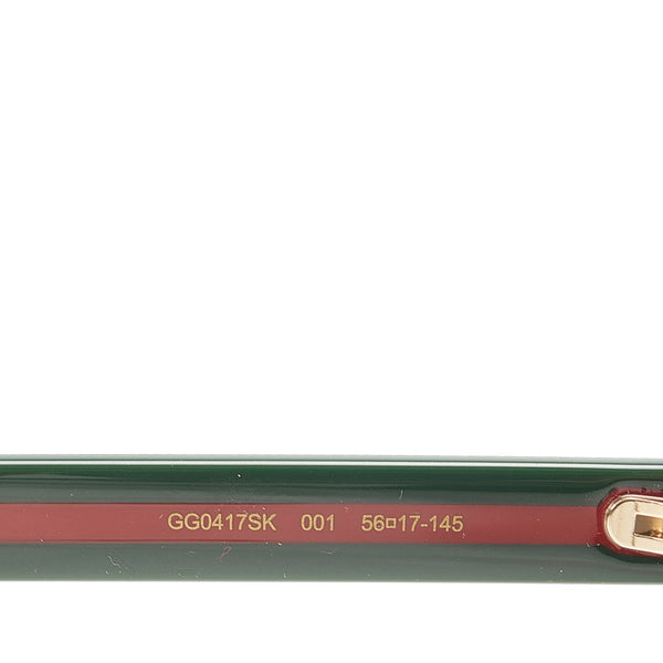 グッチ シェリーライン ウェリントン型 サングラス GG0417SK ブラック プラスチック レディース GUCCI 【中古】