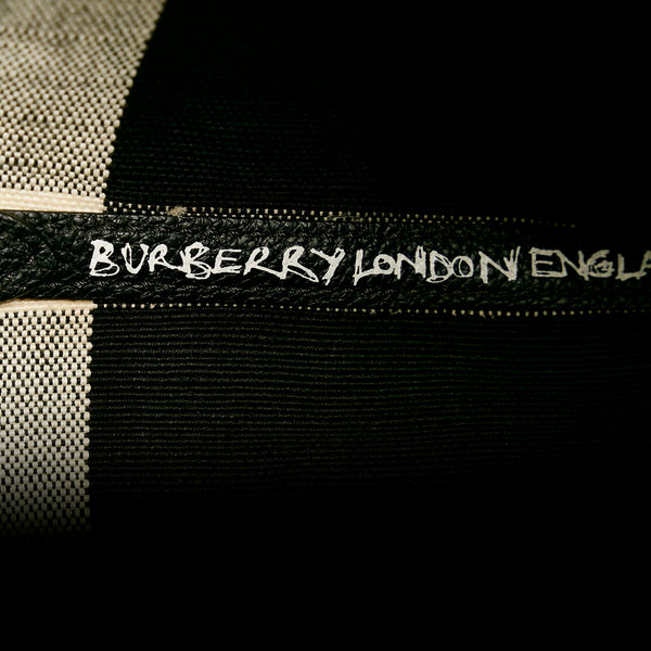 バーバリー ドゥードル リバーシブル トートバッグ ハンドバッグ ブラック マルチカラー キャンバス レザー レディース BURBERRY 【中古】
