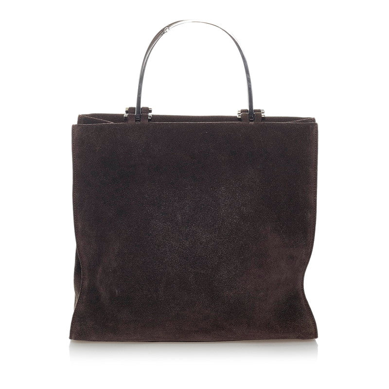 グッチ ハンドバッグ 002 1025 ダークブラウン スウェード メタル レディース GUCCI 【中古】