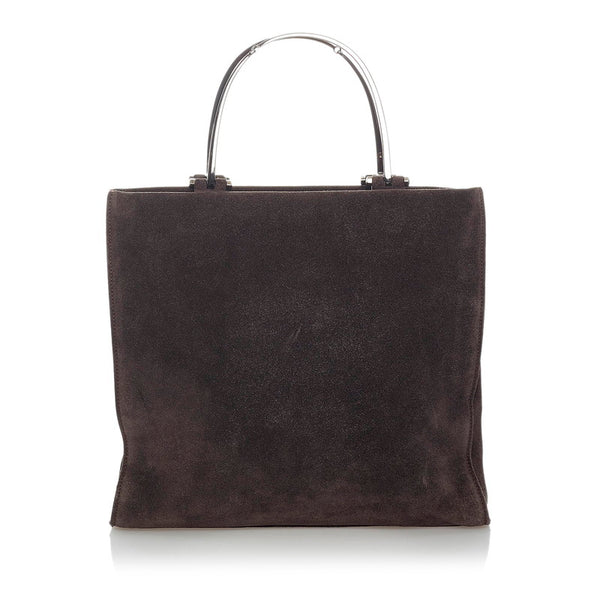 グッチ ハンドバッグ 002 1025 ダークブラウン スウェード メタル レディース GUCCI 【中古】