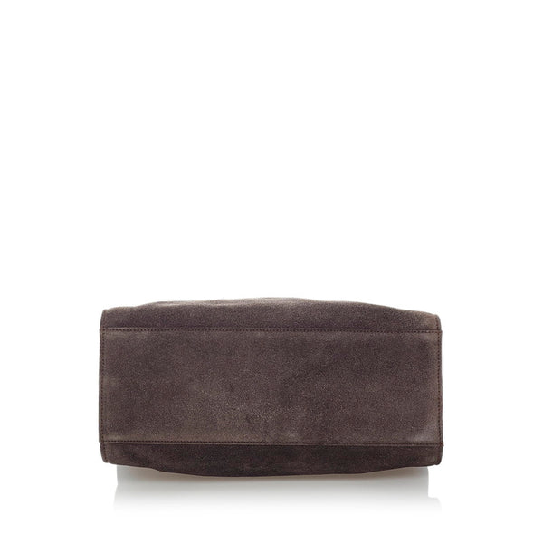 グッチ ハンドバッグ 002 1025 ダークブラウン スウェード メタル レディース GUCCI 【中古】