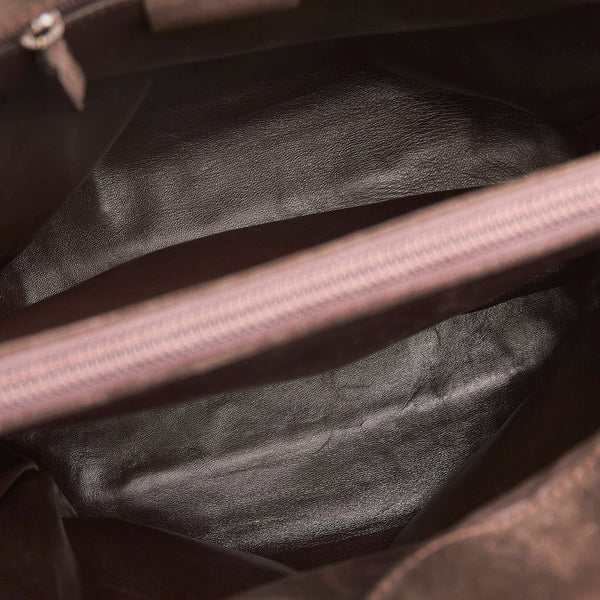 グッチ ハンドバッグ 002 1025 ダークブラウン スウェード メタル レディース GUCCI 【中古】