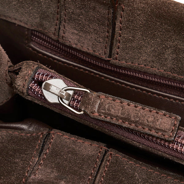 グッチ ハンドバッグ 002 1025 ダークブラウン スウェード メタル レディース GUCCI 【中古】