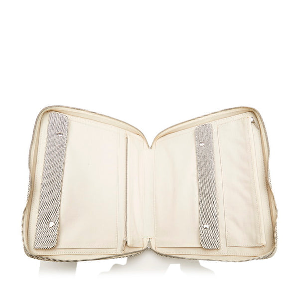 エルメス ニューフールトゥ ポーチ トラベルケース ライトグレー キャンバス レディース HERMES 【中古】