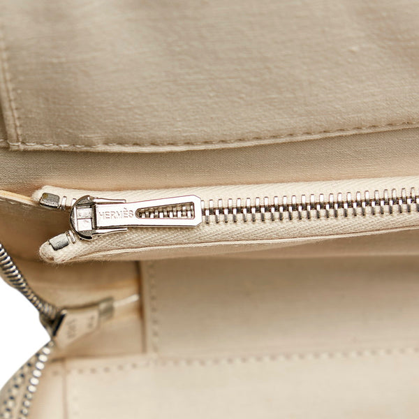 エルメス ニューフールトゥ ポーチ トラベルケース ライトグレー キャンバス レディース HERMES 【中古】