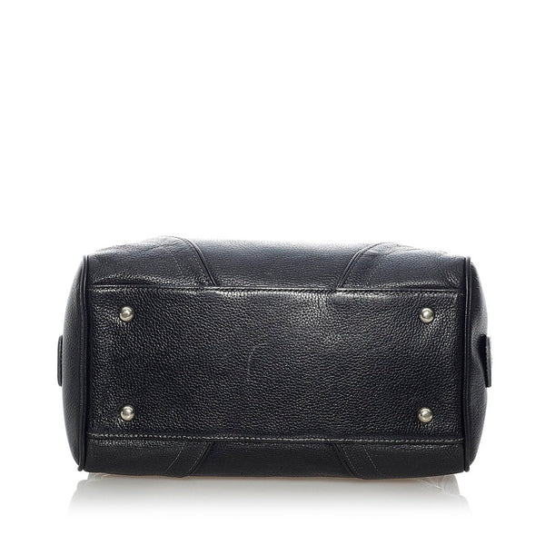 エム シー エム ロゴスタッズ ミニボストン ブラック レザー レディース MCM 【中古】